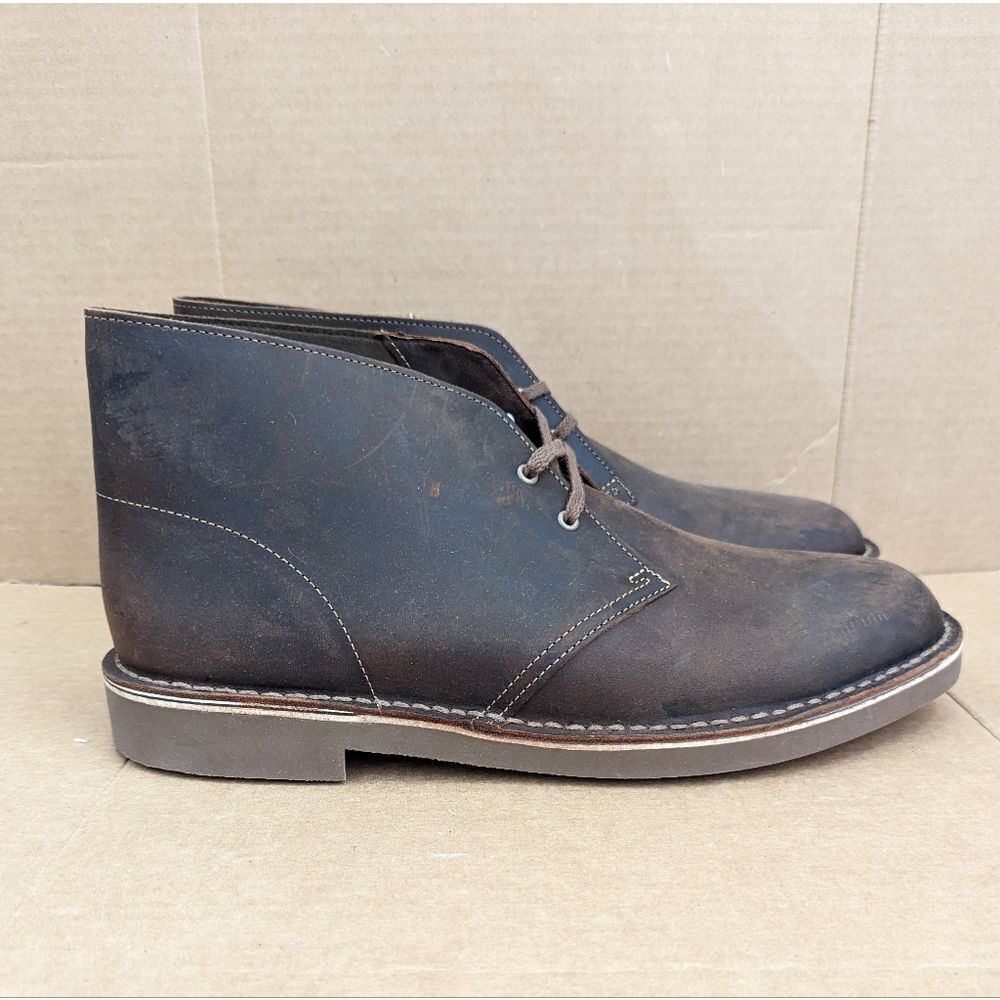 Clarks Bushacre Brown Leather Desert Chukka Boots Mens Size 11 Wide